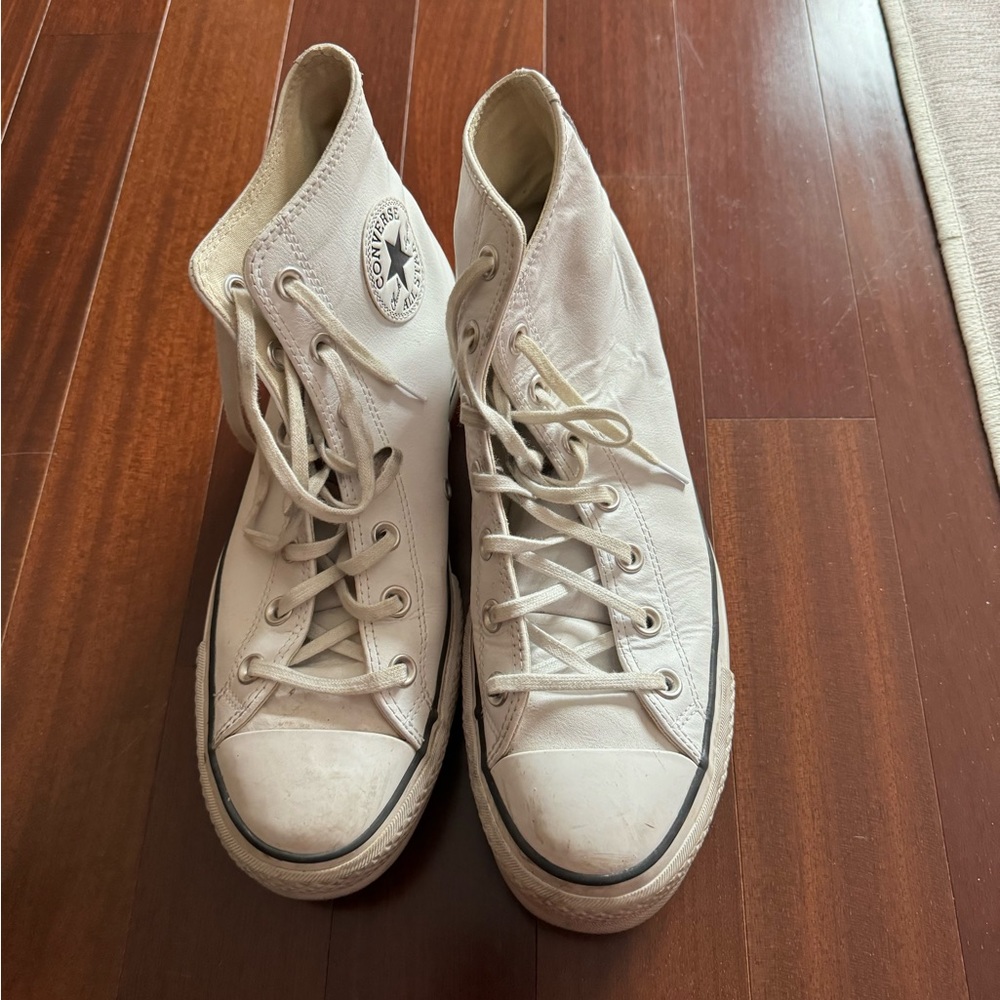 Platform White Leather Converse